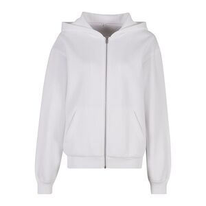 Build Your Brand Womens/Ladies Loose Fit Full Zip Hoodie / White